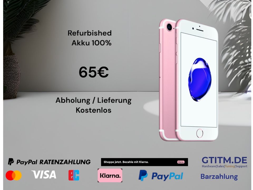 iPhone 7 32GB Rosa Refurbished Akku 100% HÄNDLER €65,00* in Dörentrup