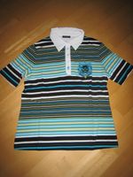 Damen Poloshirt, Gr. 42, weiß-grün-beige-dunkelblau-türkis mit we Bayern - Schwarzenbach a d Saale Vorschau