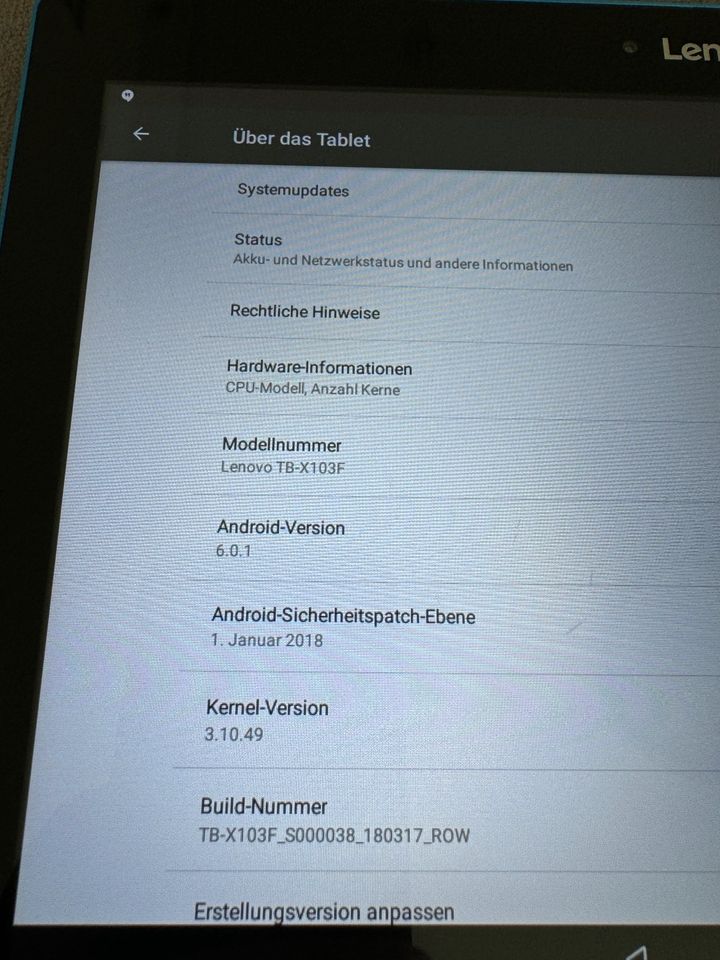 Lenovo Tablet TB-X103F in Budenheim