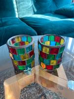 Set DDR Mosaik Windlichter Glaskunst Kerzengläser Garten Buntglas Sachsen - Zittau Vorschau