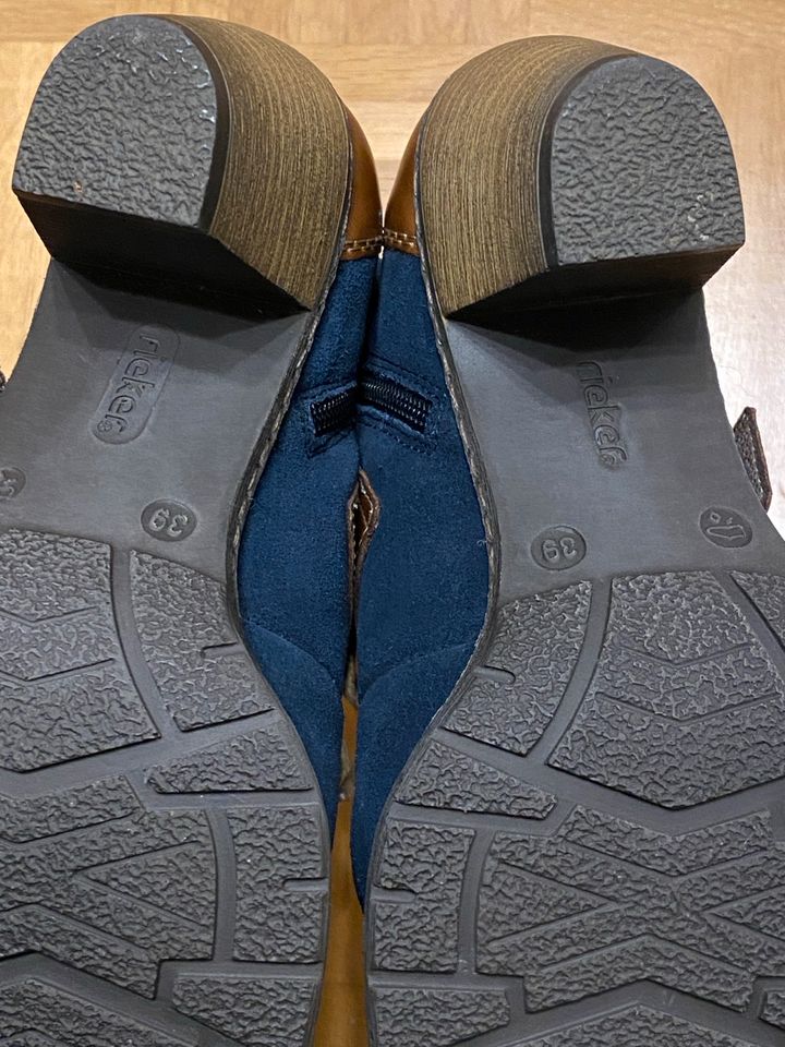 rieker - gefütterte (Wolle) Damen Winter Stiefelette Gr. 39 blau in Oberhausen