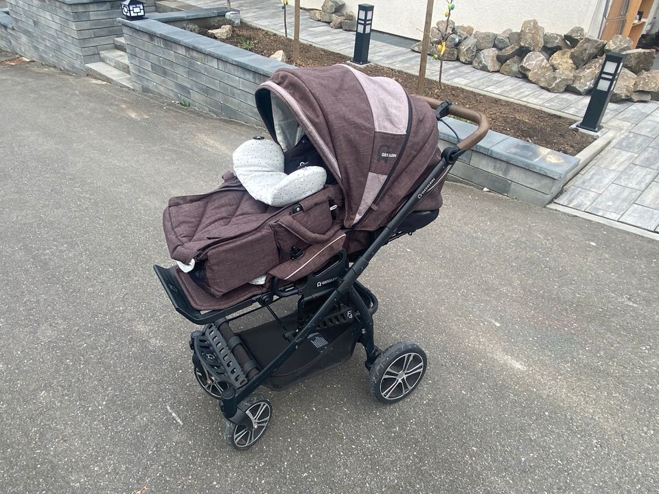 Geißlein F4 Kinderwagen mit Babywanne und Sportwageneinhängeteil in Lauda-Königshofen