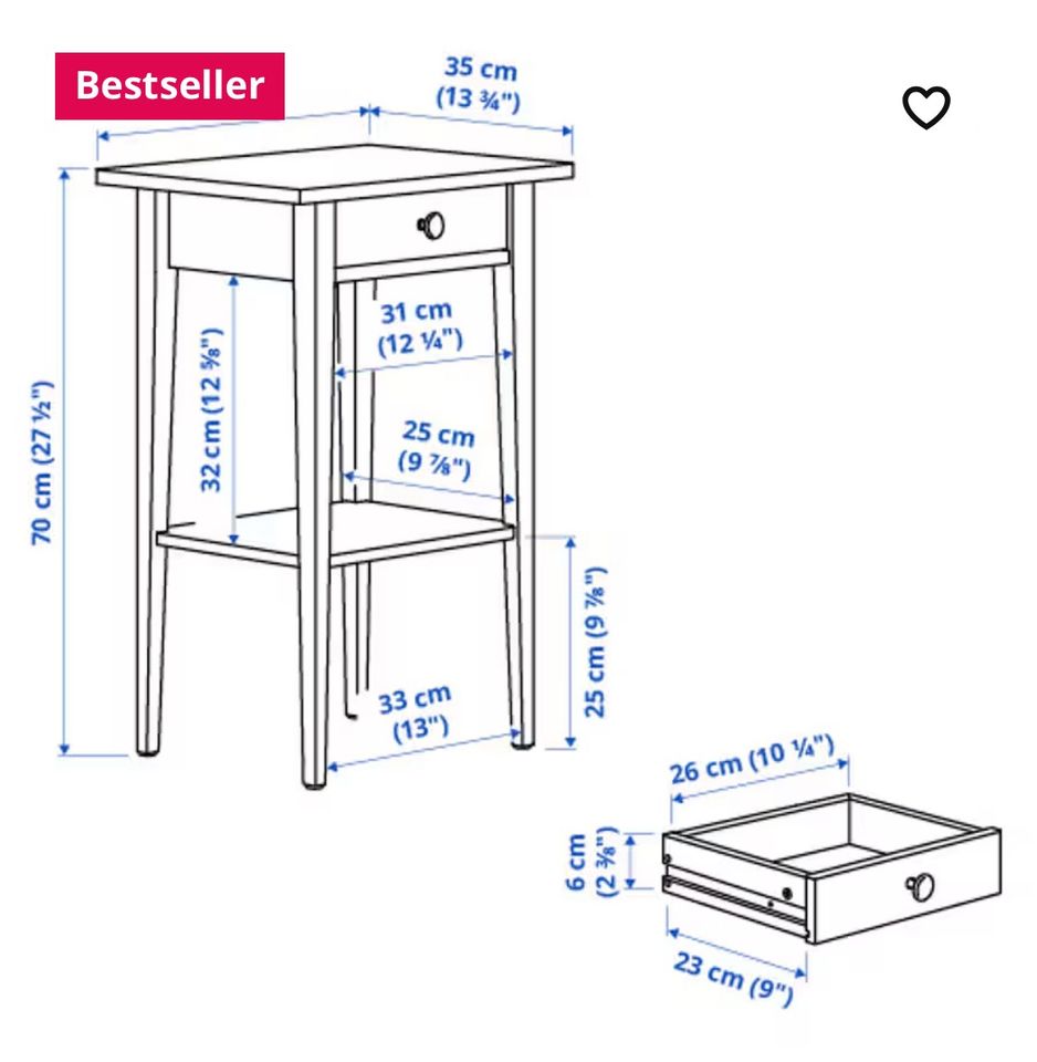 2 Nachttische HEMNES von Ikea in Dresden