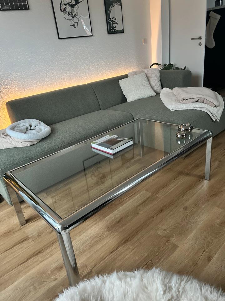 Designer Couchtisch Space Age, 60-80er, Chrom & Glas, Mid Century in Mainz