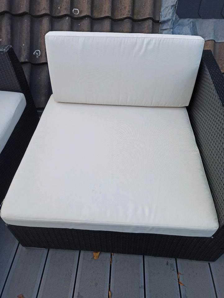 Anthrazit Polyrattan Luxus Gartenlounge XXL mit Gebrauchsspuren in Burgwedel