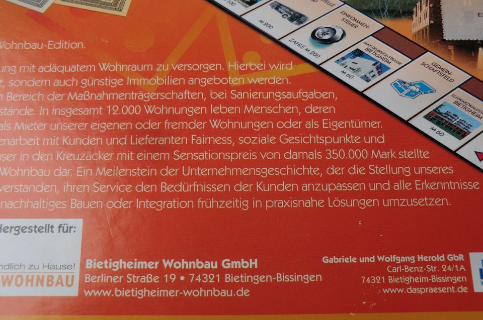 Hasbro Monopoly Bietigheimer Wohnbau in Essen