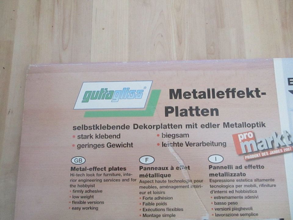 Metalleffektplatte 1,2x650x1000 mm - guttagliss - OVP:18€ in Dresden