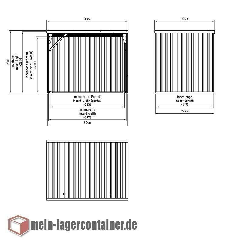 3x2m Unterstand Container Pausen-Unterstand o. Boden schwellenfei in Stuttgart