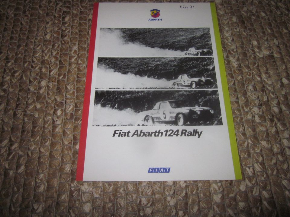 Prospekt Fiat Abarth 124 Rally mit Rallye-Version, 1975, Deutsch in Dachau