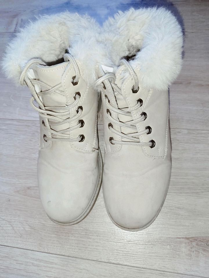 Barbarella Schnür-Boots Winterschuhe Barbarella warm 35 beige in Essen