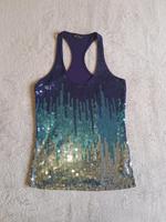 Pailette top tank top blau sommertop mit pailetten glitzer top Hamburg-Nord - Hamburg Eppendorf Vorschau
