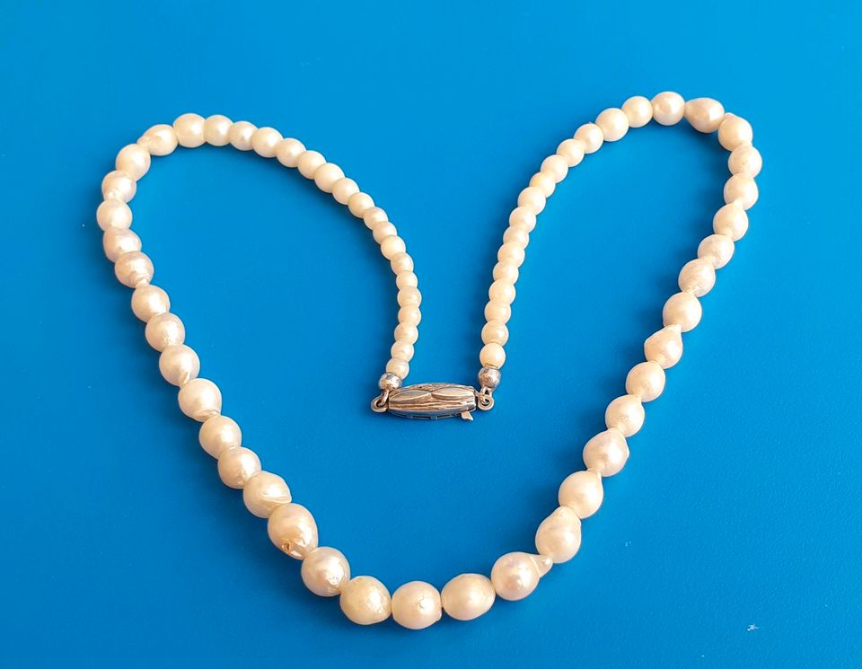 Echte Perlenkette 925 jka Silber verschluss Halskette in Kassel