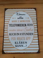 Blechschild "Warum sollte man 3 Minuten telefonieren,..." 26,5*35 Sachsen-Anhalt - Magdeburg Vorschau