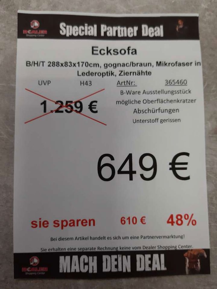 (MG) Ecksofa  / Polstergarnitur  / Sofa  statt 1259€ in Zeitz