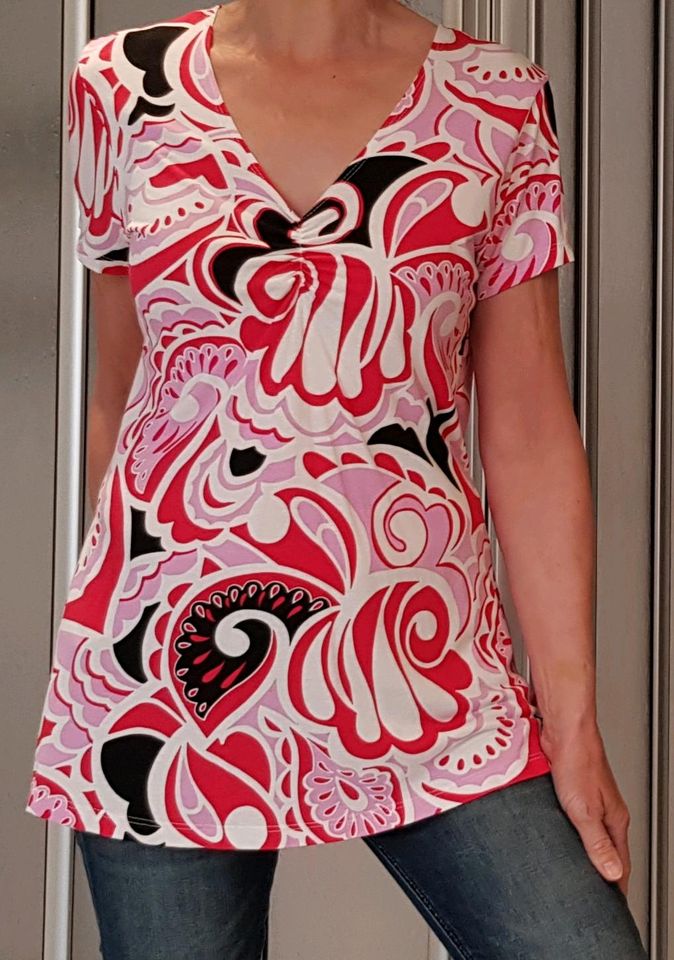 #Longshirt Tunika S M 36 38 paisley rosa rot pink weiß schwarz in Fürstenwalde (Spree)