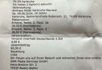 2 Karten Andreas Müller SWR 3 am 8.6.24 Baden-Württemberg - Karlsruhe Vorschau