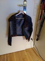 Damen-Jeansjacke mit braunem Lederbesatz am Kragen (Bafang Paris) Kreis Pinneberg - Wedel Vorschau