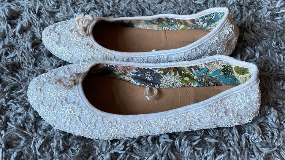 flache Annie G. Brautschuhe Ballerina Schuhe Gr.40 getragen in Gotha