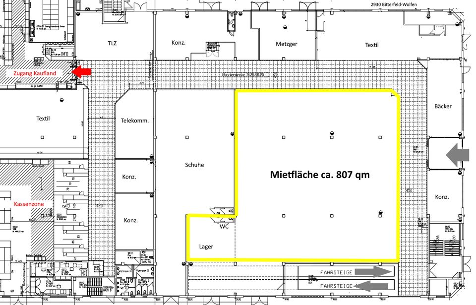 PROVISIONSFREI - Gewerbefläche *ca. 807 qm* im Kaufland Bitterfeld-Wolfen, Wittener Str. in Wolfen