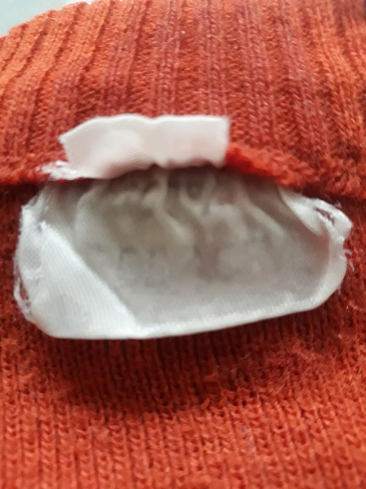 70er Jahre Pulli rost-orangefarben m. Streifen Retro/Vintage in Störnstein
