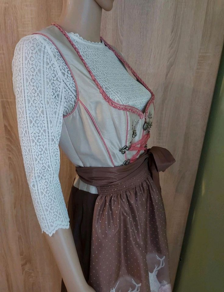 Dirndl Trachtenkleid S M braun beige Spieth&Wensky in Oberviechtach