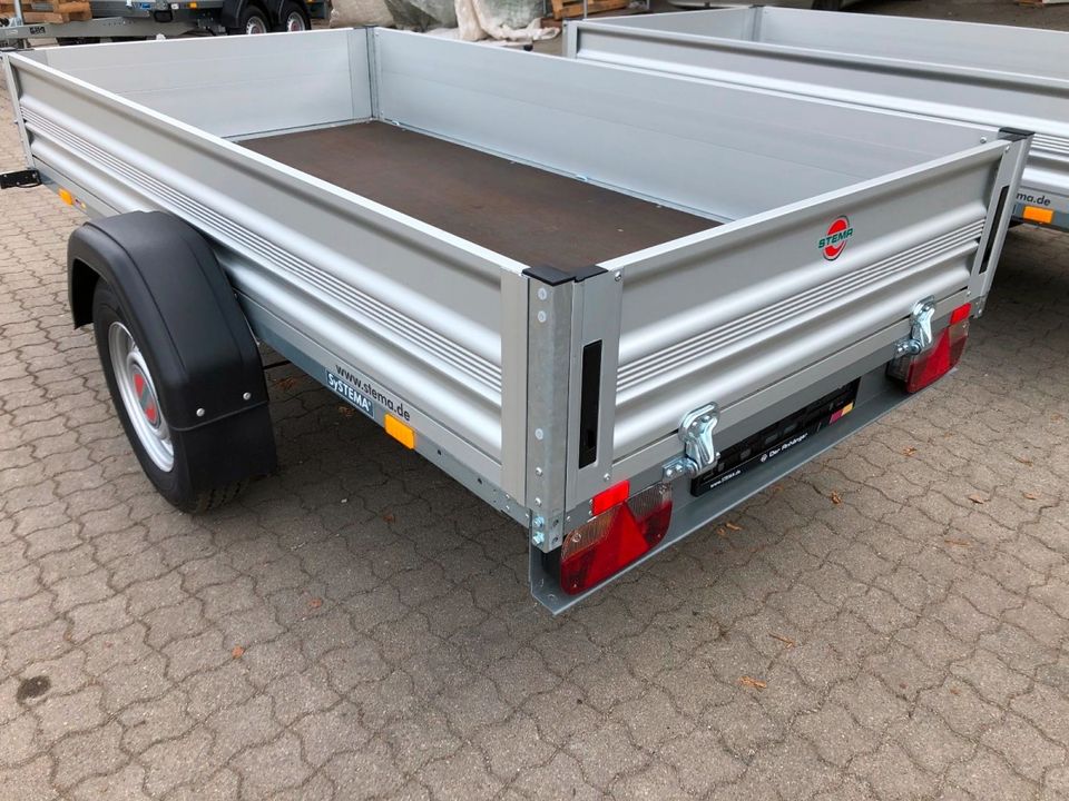 ❗❗❗SONDERPREIS ❗❗❗ STEMA STL 1300 24114.030 Alu-Bordwand 251x128cm 1300kg Tieflader Kastenanhänger Camping Umzug Garten Transport Kaminholz Wohnungsauflösung Finanzierung 100km/h in Leipzig