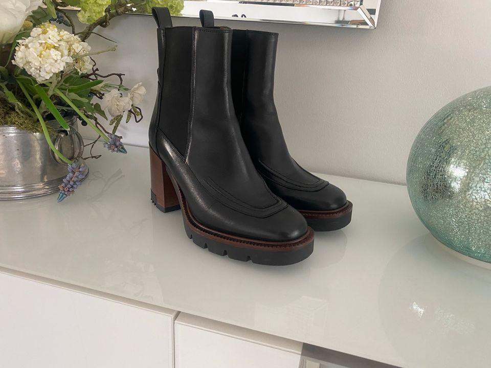 Marc Cain Ankle Boots Stiefeletten schwarz Größe 38 Leder wie Neu in Merseburg