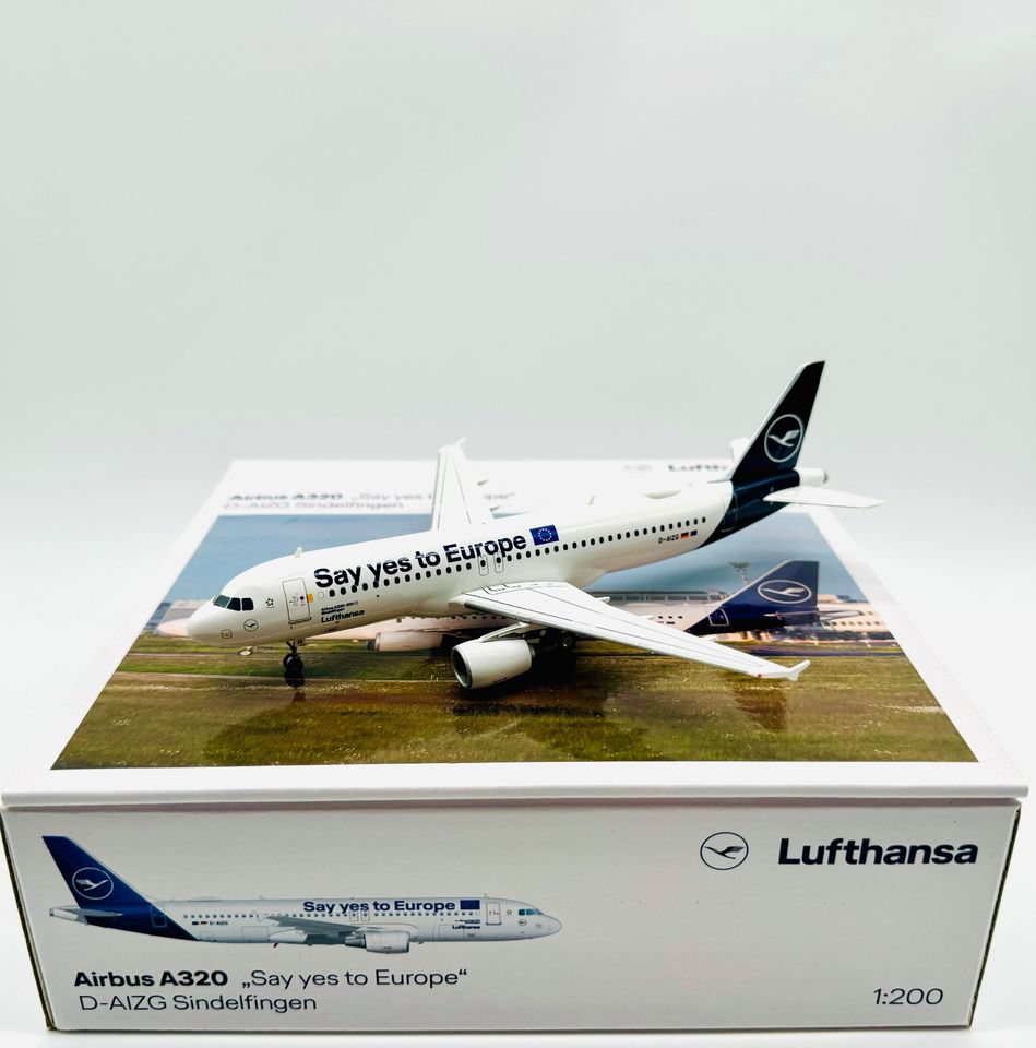 Herpa Wings 1:200 559997 Lufthansa A320 D-AIZG Say yes to Europe in Velbert