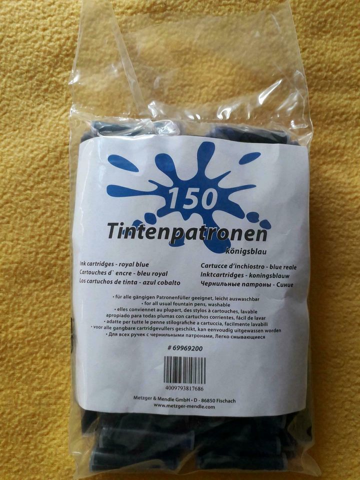 150 Tintenpatronen für Füller königsblau zu verkaufen in Schweitenkirchen