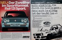 Fiat 131 Reklame Berichte Super Mirafiori Sport CL Edition Röhrl Hessen - Hanau Vorschau