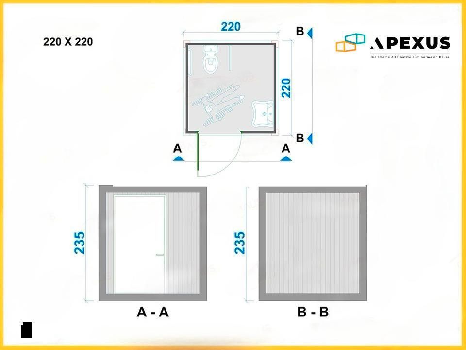 Behindertencontainer WC - Container | Sanitärcontainer | Toilettencontainer | 220cm x 220cm in Ribnitz-Damgarten