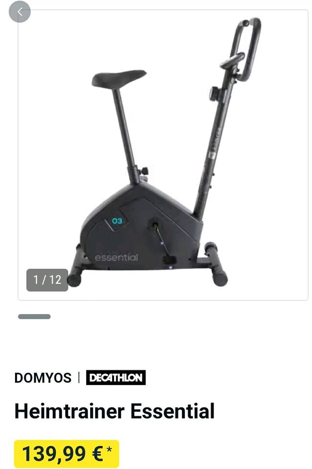 Heimtrainer Essential Domyos Fahrrad neu preis 139,99€ in  Nordrhein-Westfalen - Lüdenscheid | eBay Kleinanzeigen ist jetzt  Kleinanzeigen
