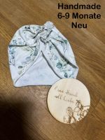Handmade Kinder Mütze Turban Eukalyptus weiß Mint 6-9 Monate Neu Baden-Württemberg - Albstadt Vorschau