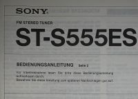 Suche Anleitung TA-F 444ES / Biete Anleitung ST-S 555ES / Tausch Hessen - Wiesbaden Vorschau