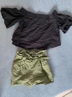 Set short Hose paperbag grün bluse off shoulder 34 Xs schwarz Bayern - Erding Vorschau