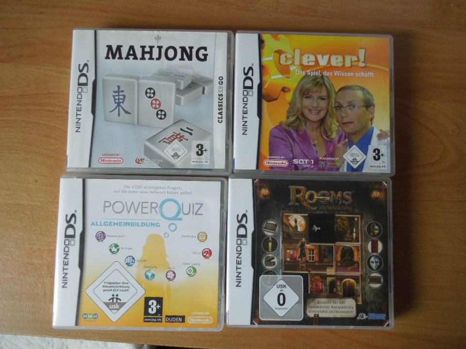 4 Nintendo DS - Rooms - Powerquiz - Clever - Mahjong in Friedrichshafen