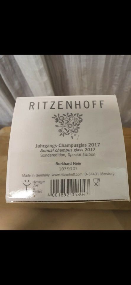 Champus Glas Ritzenhoff neu 2017 Marvin Benzoni 2020 in Gnarrenburg