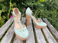 Akira Sommer High Heels Plateau Kork Wildleder Velour Bayern - Schmidmühlen Vorschau