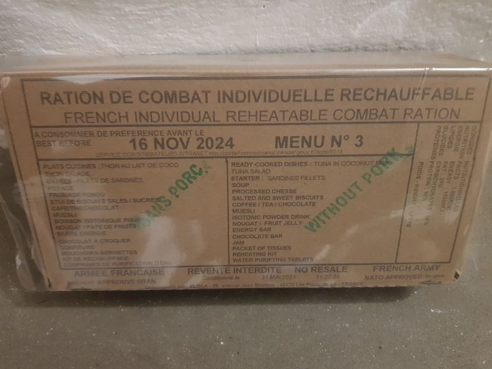 Ration militaires de combat, RCIR 2024-2025