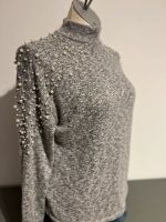 Pullover mit Perlen, Perlenpullover, meliert, grau, H&M, Gr. S Niedersachsen - Wedemark Vorschau