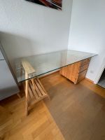 IKEA Schreibtisch mit Glasplatte, Massivholzkorpus Wuppertal - Elberfeld Vorschau