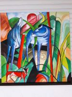 Handgemaltes Bild - Blaue Rehe nach Franz Marc - Größe 80 x 80 Bayern - Marktheidenfeld Vorschau