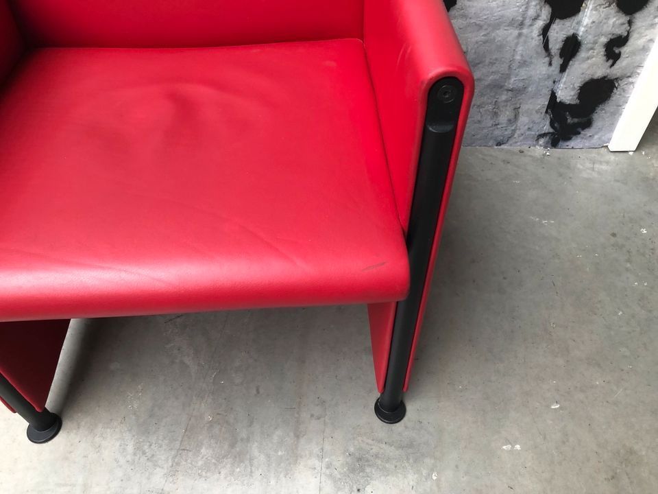 MERITALIA Giulietta Sessel Lounge Chair Stuhl Ledersessel rot in Stuttgart