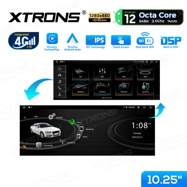 Xtrons Autoradio QEA12UCA12A4L für Audi A4,A5 2008-2016 2GB+32GB in Burghausen