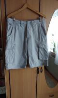 Hellgraue gestreifte Stoff Shorts Cargoshorts Review L Herren Nordrhein-Westfalen - Hückelhoven Vorschau