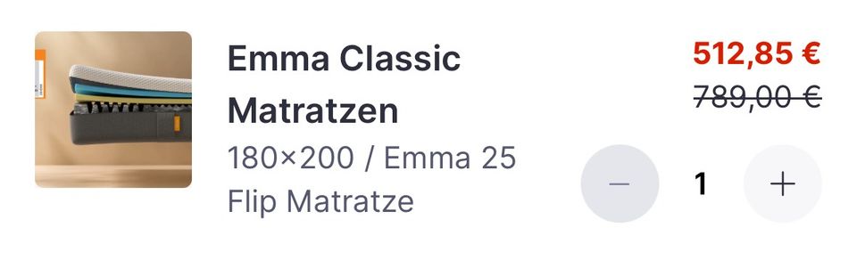 Emma flip Matratze 200x180 beidseitig (weich und hart) in Berlin