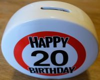 Spardose Happy Birthday 20 aus Keramik Sachsen - Königswartha Vorschau