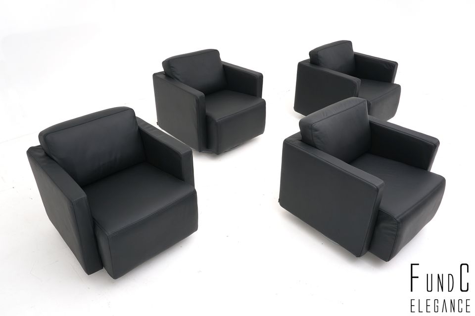 Walter Knoll Nelson 605 Sessel 4 Stück drehbar Leder schwarz in Unna