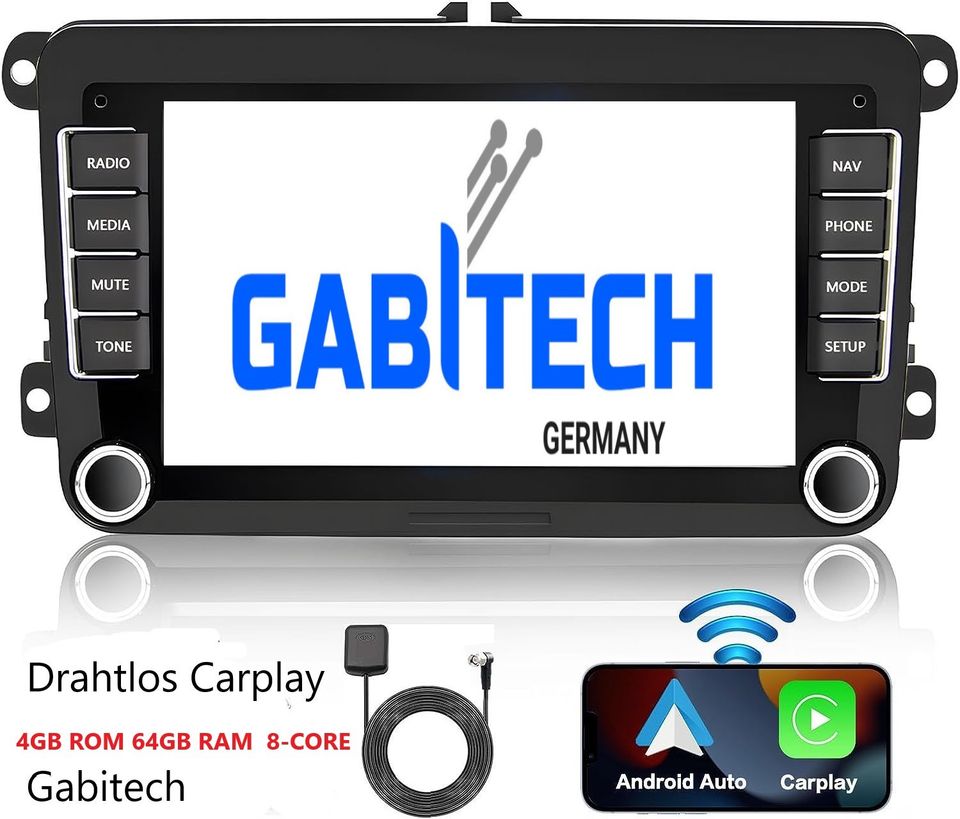 7 Zoll Android 13 Autoradio GPS Drahtlos CARPLAY RDS FM WIFI USB für VW Golf 5/6 V VI, Passat B6, Tiguan, Polo, Jetta, Touran, Candy, Shran, EOS, Skoda Fabia, Octavia Yeti, Seat Leon in Dortmund