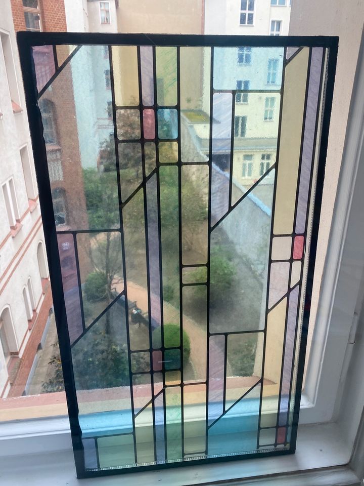 Art Deco Fenster Glasscheibe Bild vintage Mid Century Gemälde in Berlin